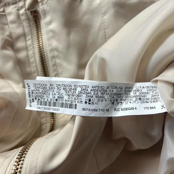 Zara Zip Up Hooded Windbreaker‎ Jacket size Medium - Picture 5 of 7